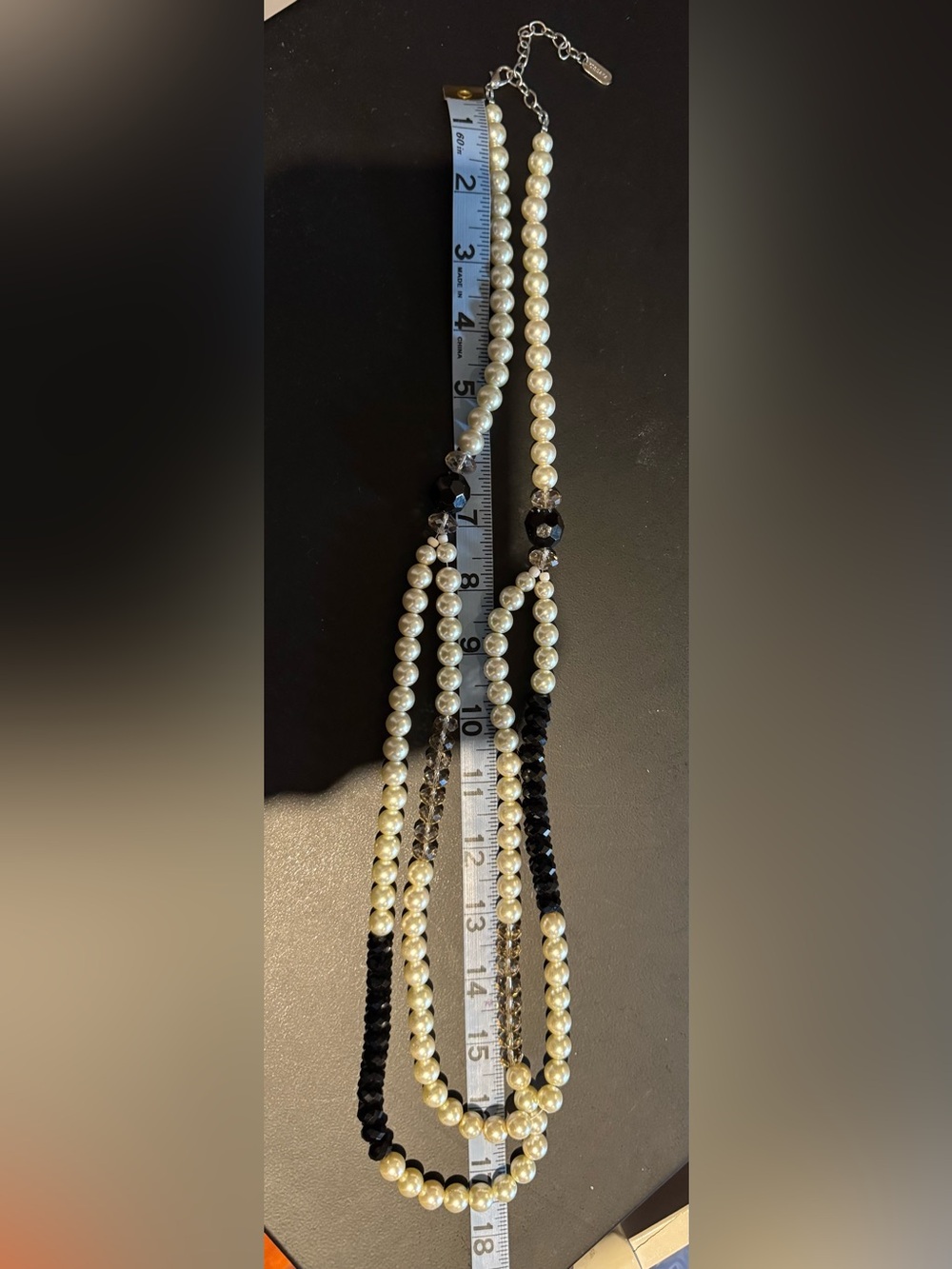 Classic Black and Pearl Layered Necklace - Women
